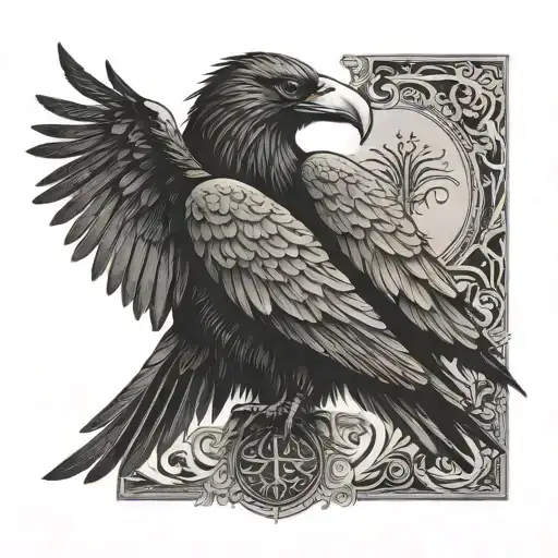 Norse Mythology Tatoo Design Hugin And Munin