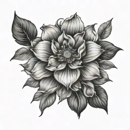 October And September Birth Flower For Spine Tattoo Stencil
