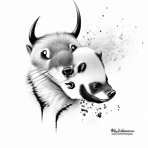 Honey Badger With Bull