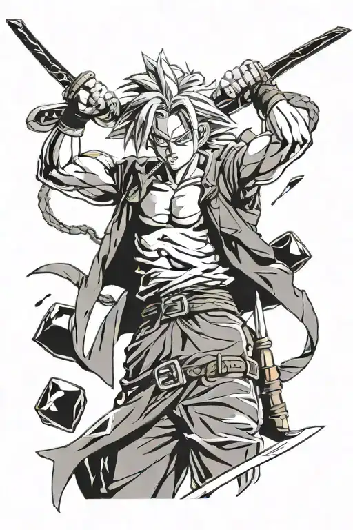 Future Trunks From Dragon Ball Z With A Dark Bow From Runescape