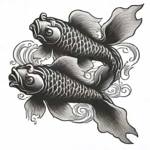 Double Koi Fish Swimming