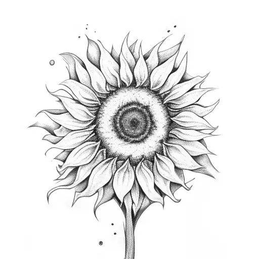 Dying Sunflower With Dagger
