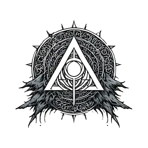 Vegvisir Symbol And Valknut And Yggdrasil