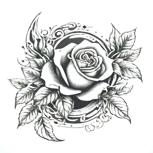 Moon And Roses Growing Inside