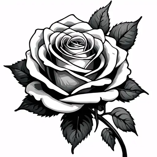 Rose With Scrolls Wrapped