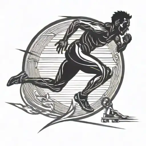 Silhouette About To Cross The Finish Line