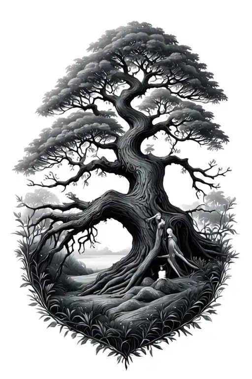 Family Tree Growing Time Glass