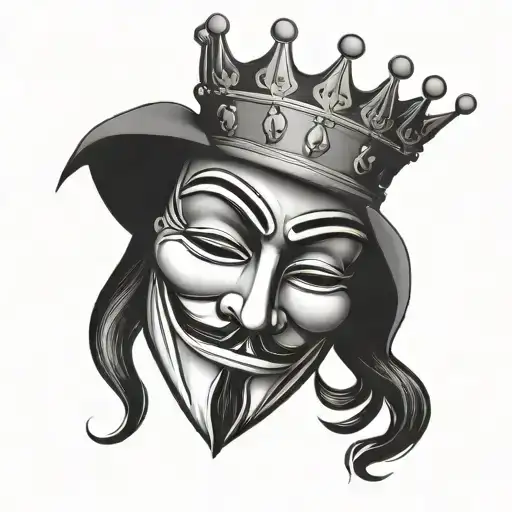 Anonymous Mask With Crown