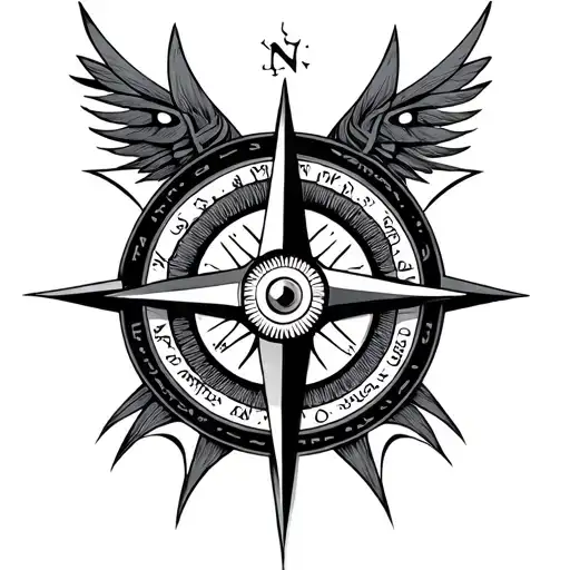 Compass Eye Symbol Integrated Astrological Sign