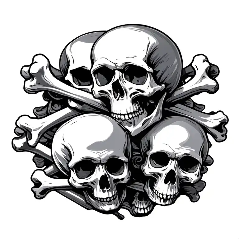 Pile Of Skull And Bones