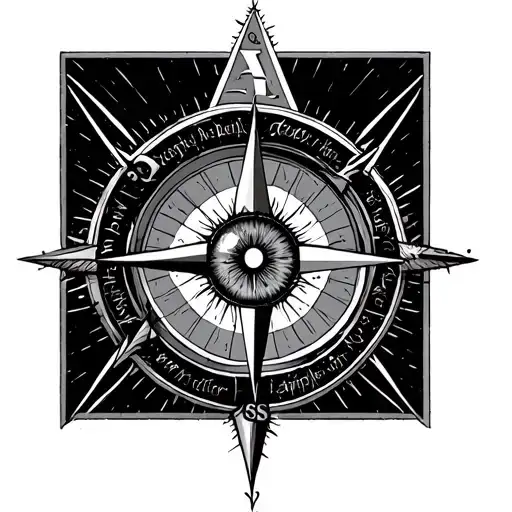 Compass Eye Of Providence Symbol Integrated With Aries