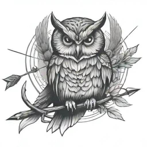 Owl With Bow And Arrow