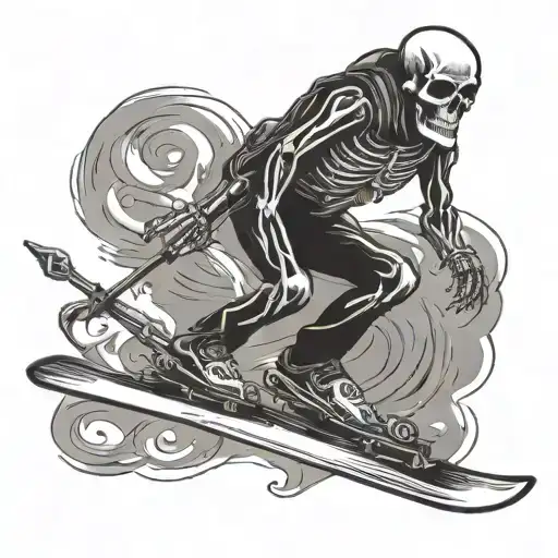 Army Dancing Skeleton Skiing