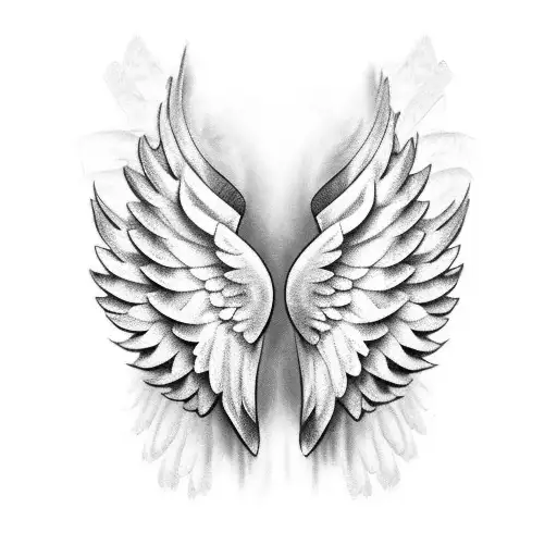 A Pair Of Angel Wings Made Entirely Of Dollar Bills