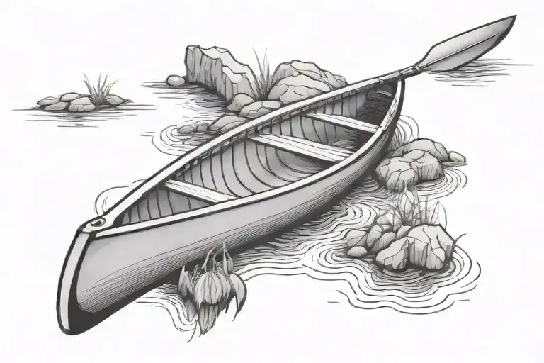 Canoe In Water No Paddle