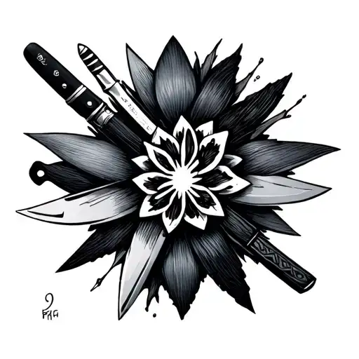 Ikigai Writter With Different Knives Arranged