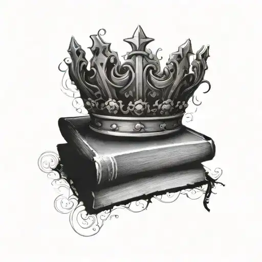Biblical Crown Hanging On A Stack Of Books