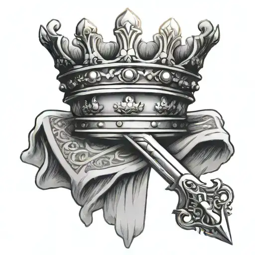 Biblical Crown Hanging On A Sword