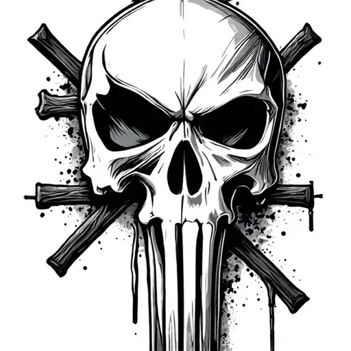 Punisher Skull With Cross