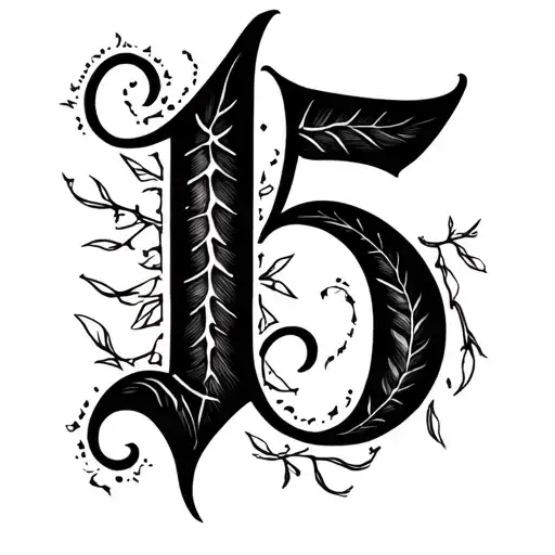 15 Letter Black Spine Tattoo Design