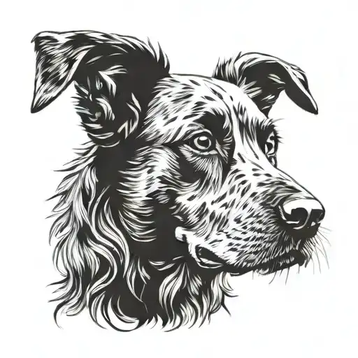 The Outline Of A Cavapoo And German Short Haired Pointer