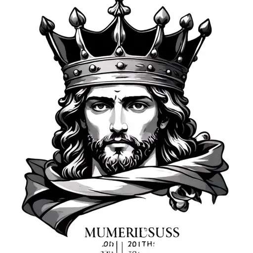 Birth Date Roman Mumerals Wrapped Loosely Around A Crown