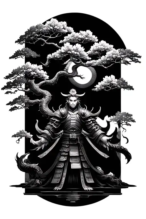 Demon Samurai Sakura Tree