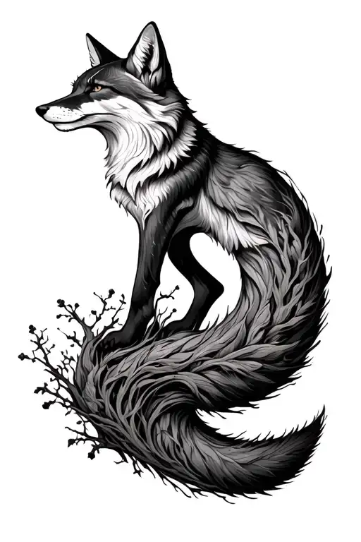 Foxes Tail Turns Into Tree Intertwined