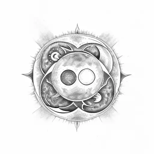 A Sun And Moon Merging Into A Yin Yang Symbol