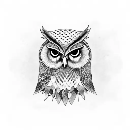 Owl On Top Of Scales