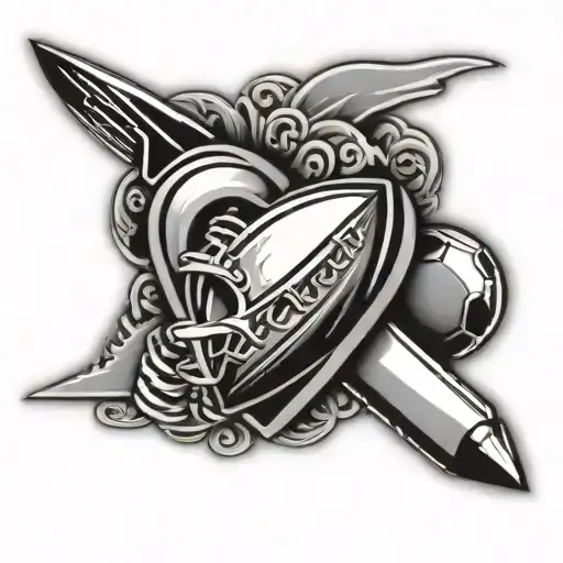 Football Field Two Hearts And A Chefs Knife