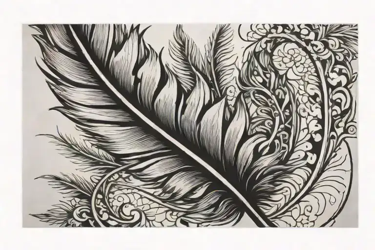 Cat Paw Print In The Infinity Of A Feather