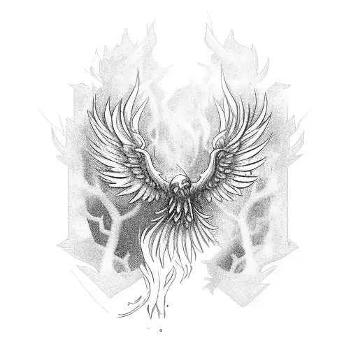 A Phoenix Emerging From A Dense Forest