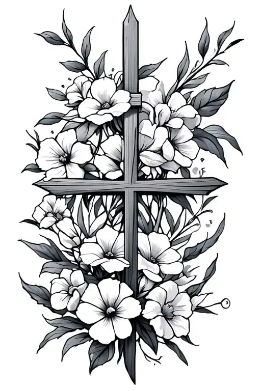 Southern Cross With Flowers Intertwined