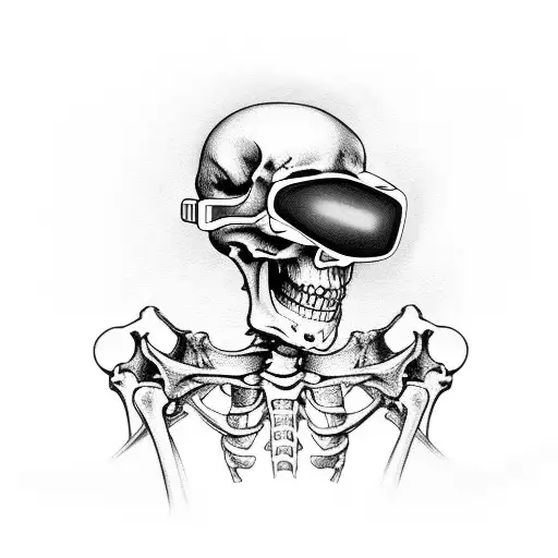 Skeleton Wearing Night Vision Goggles