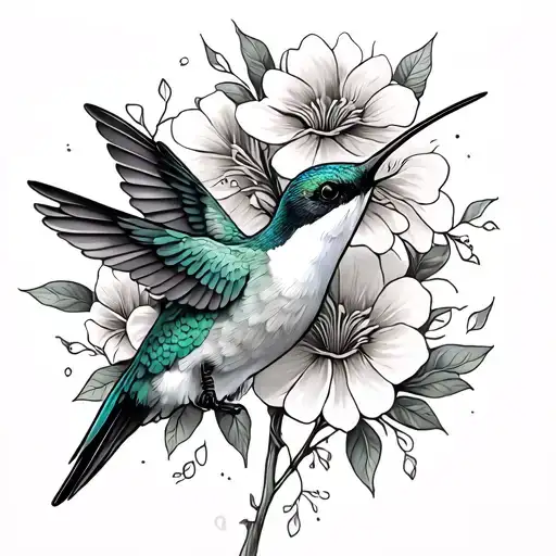 Hummingbird And Flowers With Kamden Kutler And Kenna In Handwriting