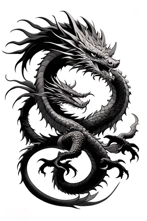 Dragon And Samurai Warrior