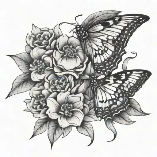 Bird Flowers Butterfly