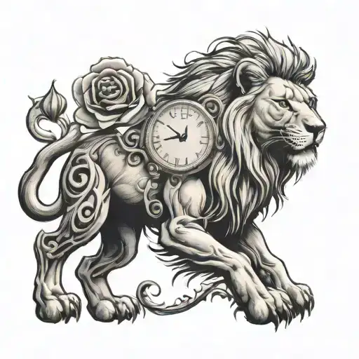 Lion Clock Rose