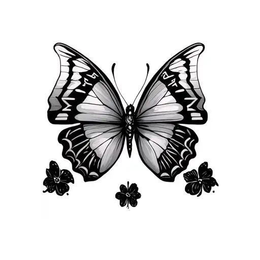 Butterfly And Roman Numerals