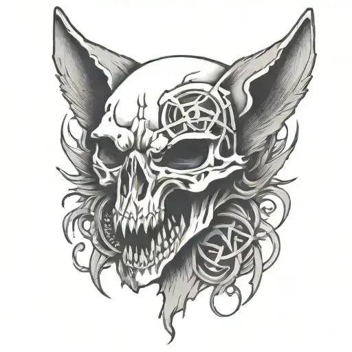 Wolf Skull With Anarchy Sign