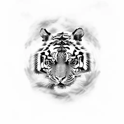 Tiger Jump From The Tree