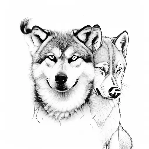 Elton John Playing The Piano With A Wolf And Husky By His Side