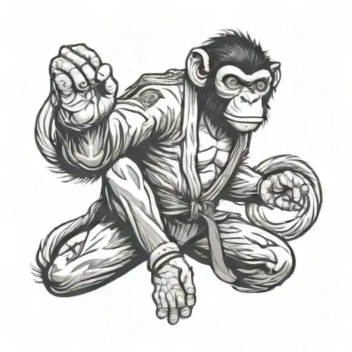 Taekwondo Black Belt Monkey