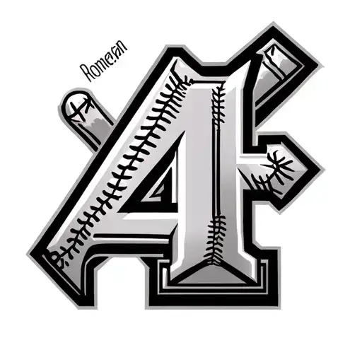 Romeran Numeral 4 Baseball Diamond