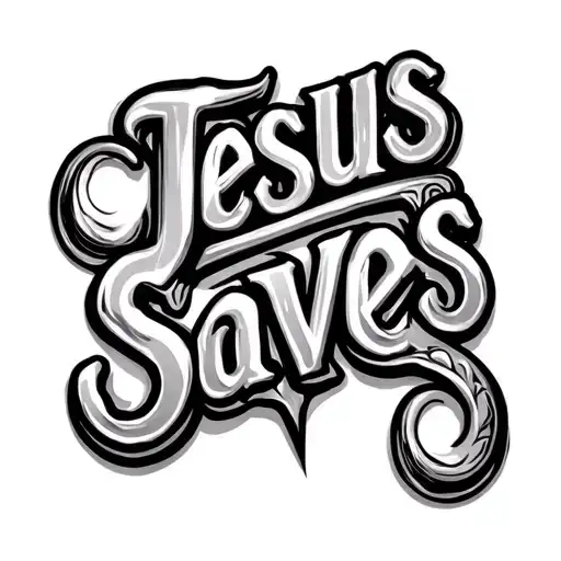 Jesus Saves In Bubble Letter With Tooled Leather Inside