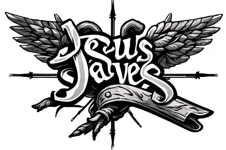 Jesus Saves In Tooled Leather