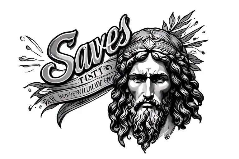 Jesus Saves In Tooled Leather