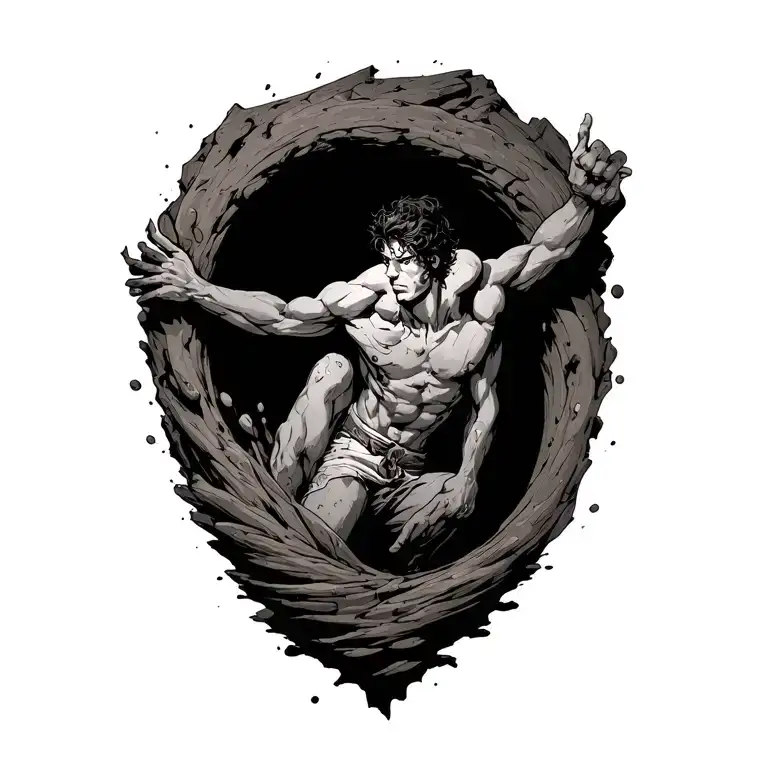 The Guy Pulls Himself Out Of The Pit