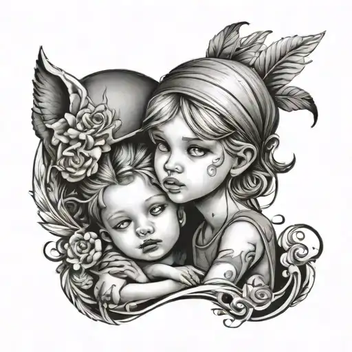 Son And Daughter Surrounded